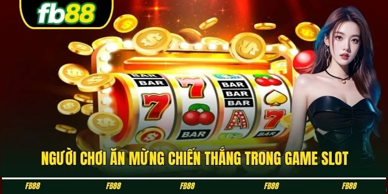 Người chơi ăn mừng chiến thắng trong game slot